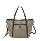 Shoulder Bag Zip Shopping Tote Beige Monogrammed Canvas