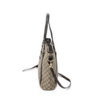 Shoulder Bag Zip Shopping Tote Beige Monogrammed Canvas