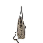 Shoulder Bag Zip Shopping Tote Beige Monogrammed Canvas