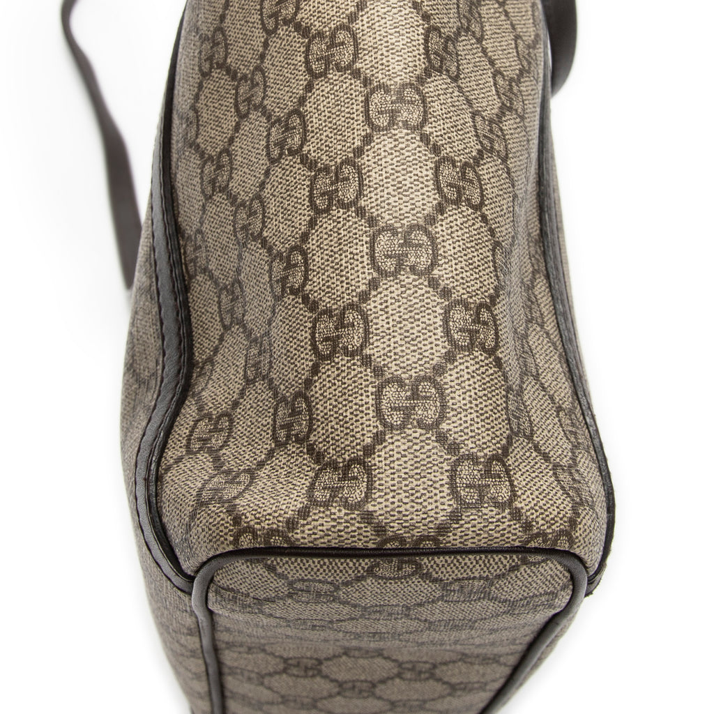 Shoulder Bag Zip Shopping Tote Beige Monogrammed Canvas