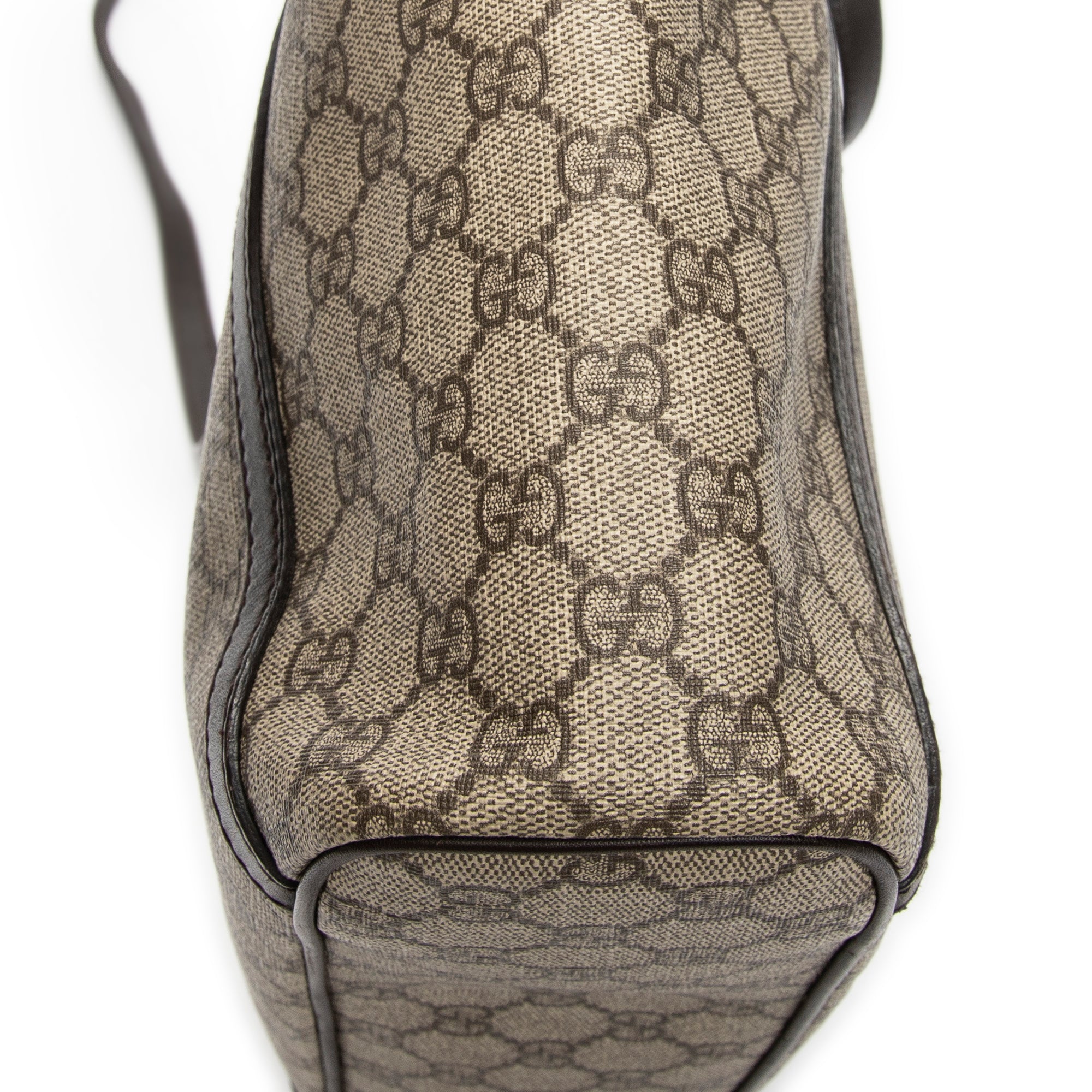 Shoulder Bag Zip Shopping Tote Beige Monogrammed Canvas