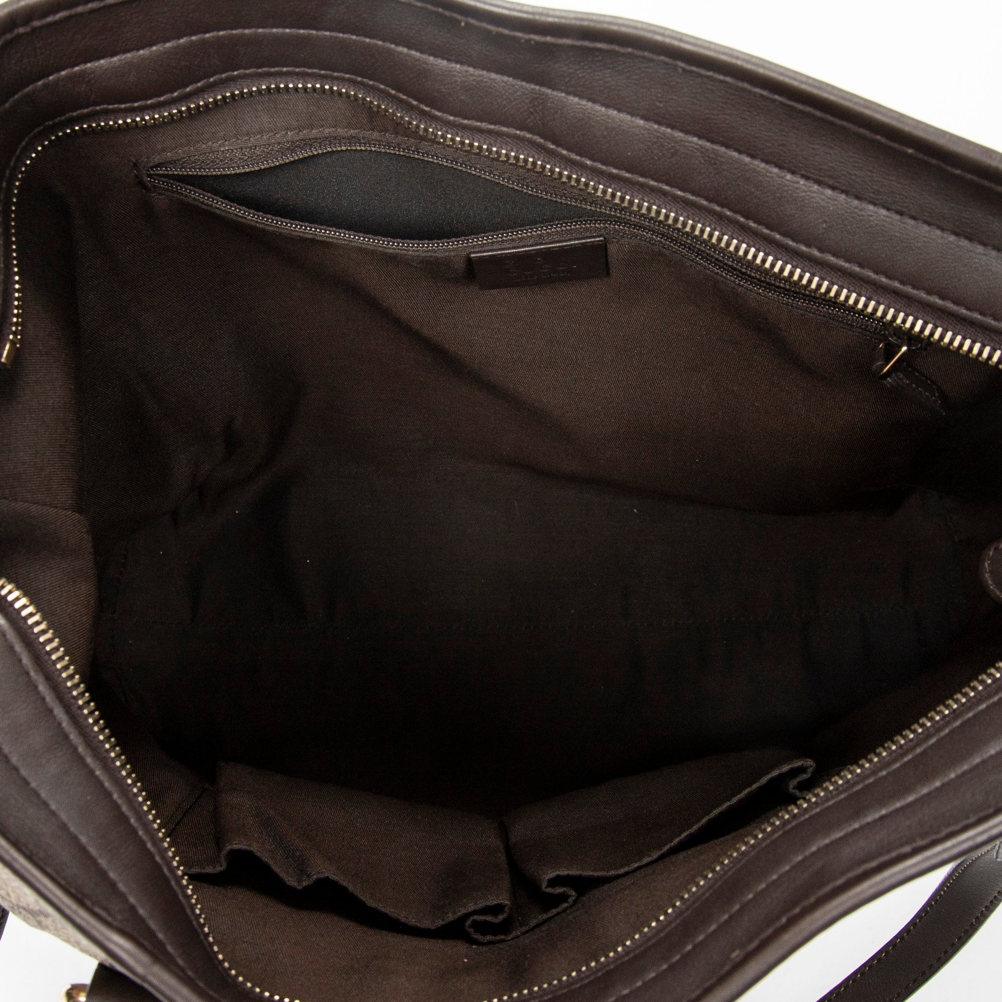 Shoulder Bag Zip Shopping Tote Beige Monogrammed Canvas