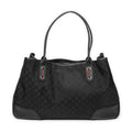 Shoulder Bag Large Web Princy Tote Black Monogrammed Nylon Canvas