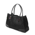 Shoulder Bag Large Web Princy Tote Black Monogrammed Nylon Canvas