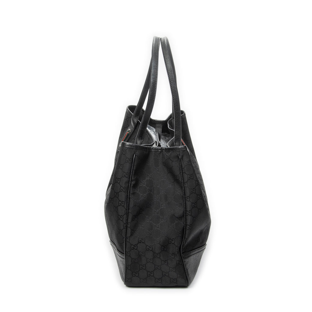 Shoulder Bag Large Web Princy Tote Black Monogrammed Nylon Canvas