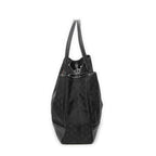 Shoulder Bag Large Web Princy Tote Black Monogrammed Nylon Canvas