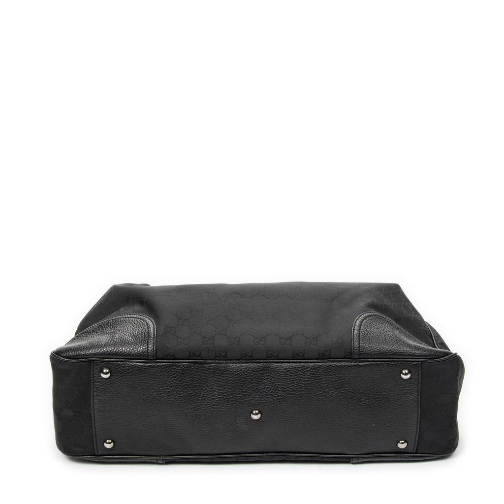 Shoulder Bag Large Web Princy Tote Black Monogrammed Nylon Canvas