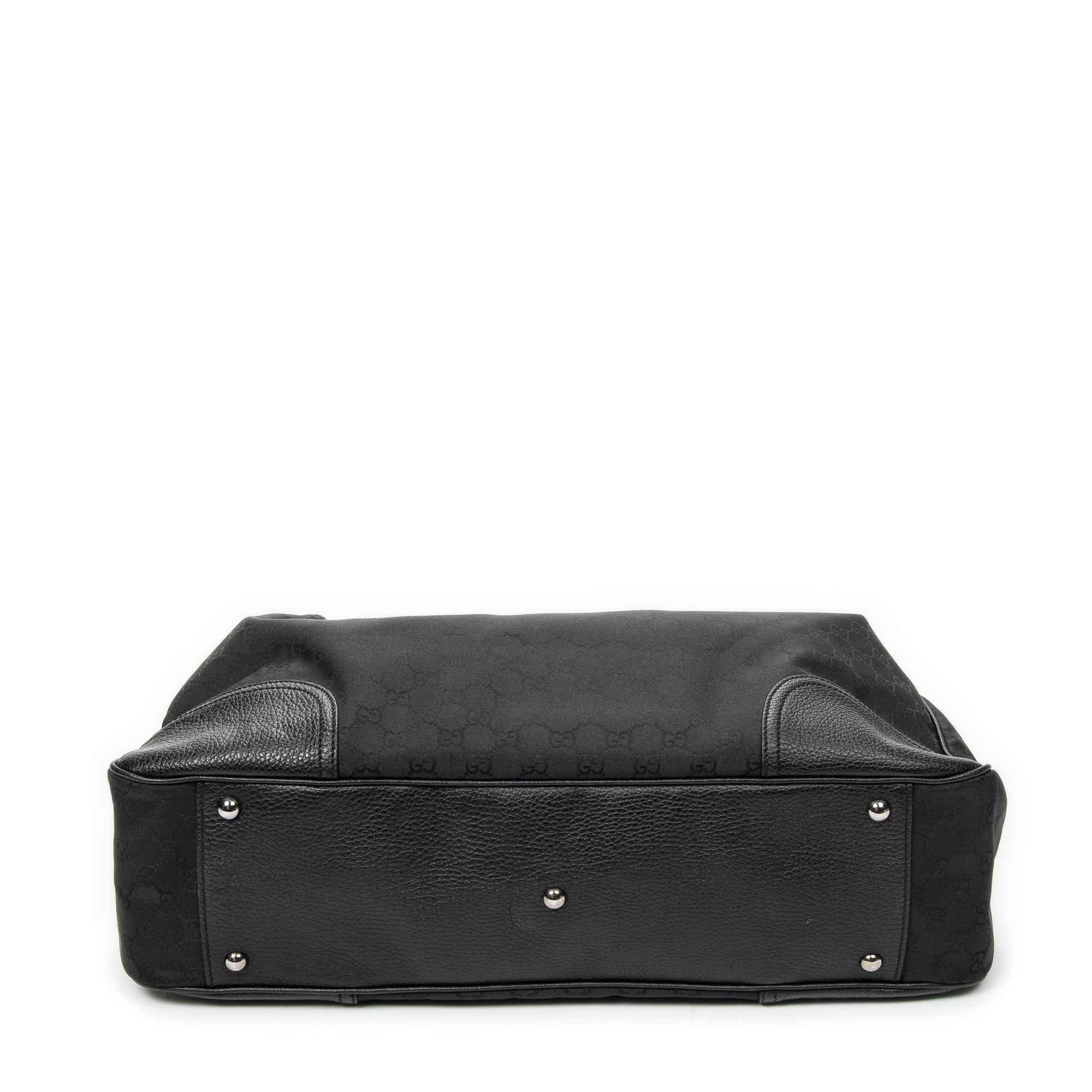 Shoulder Bag Large Web Princy Tote Black Monogrammed Nylon Canvas