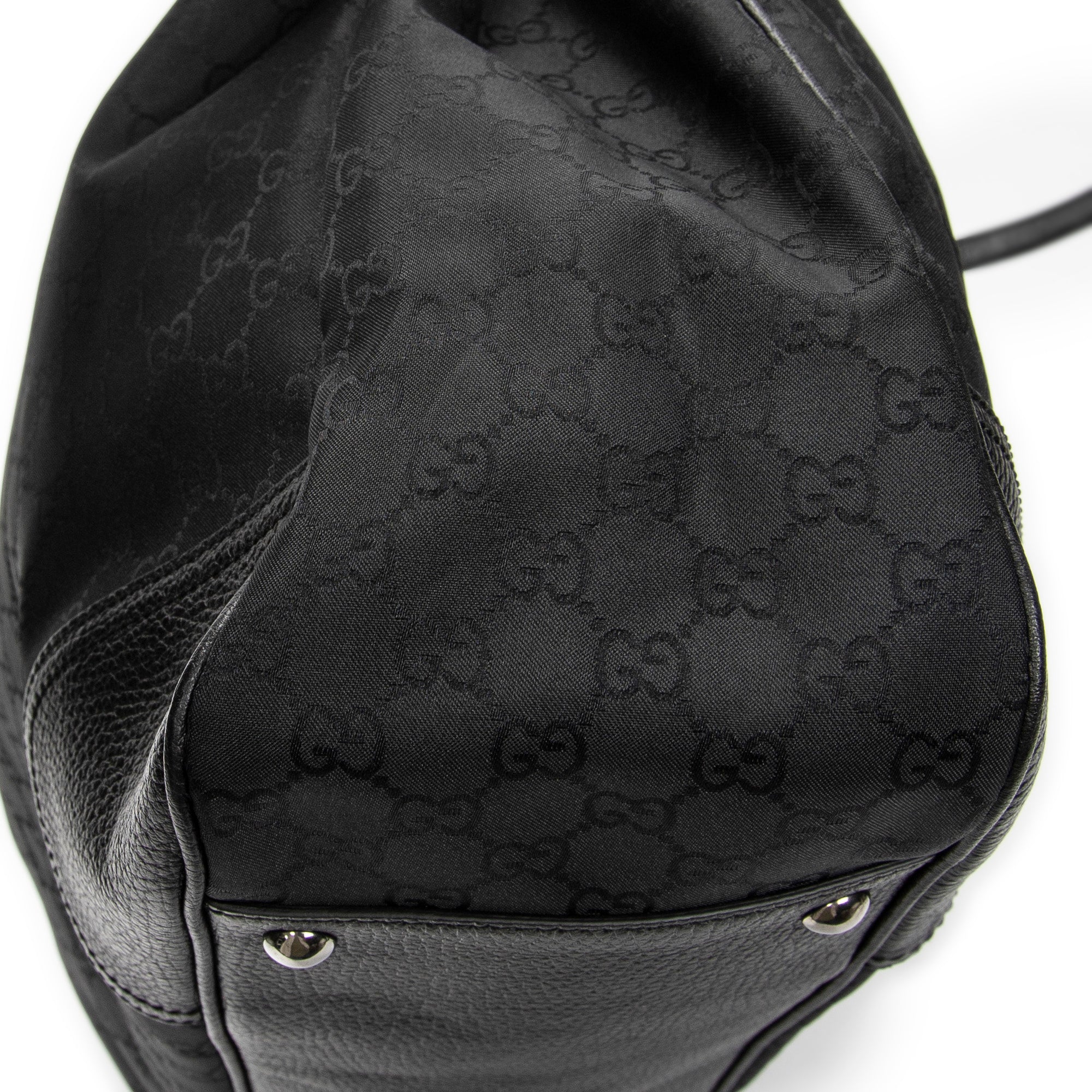 Shoulder Bag Large Web Princy Tote Black Monogrammed Nylon Canvas