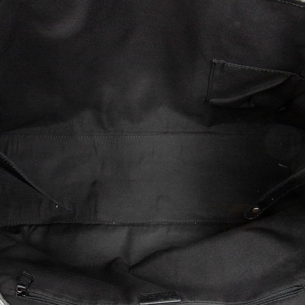 Shoulder Bag Large Web Princy Tote Black Monogrammed Nylon Canvas