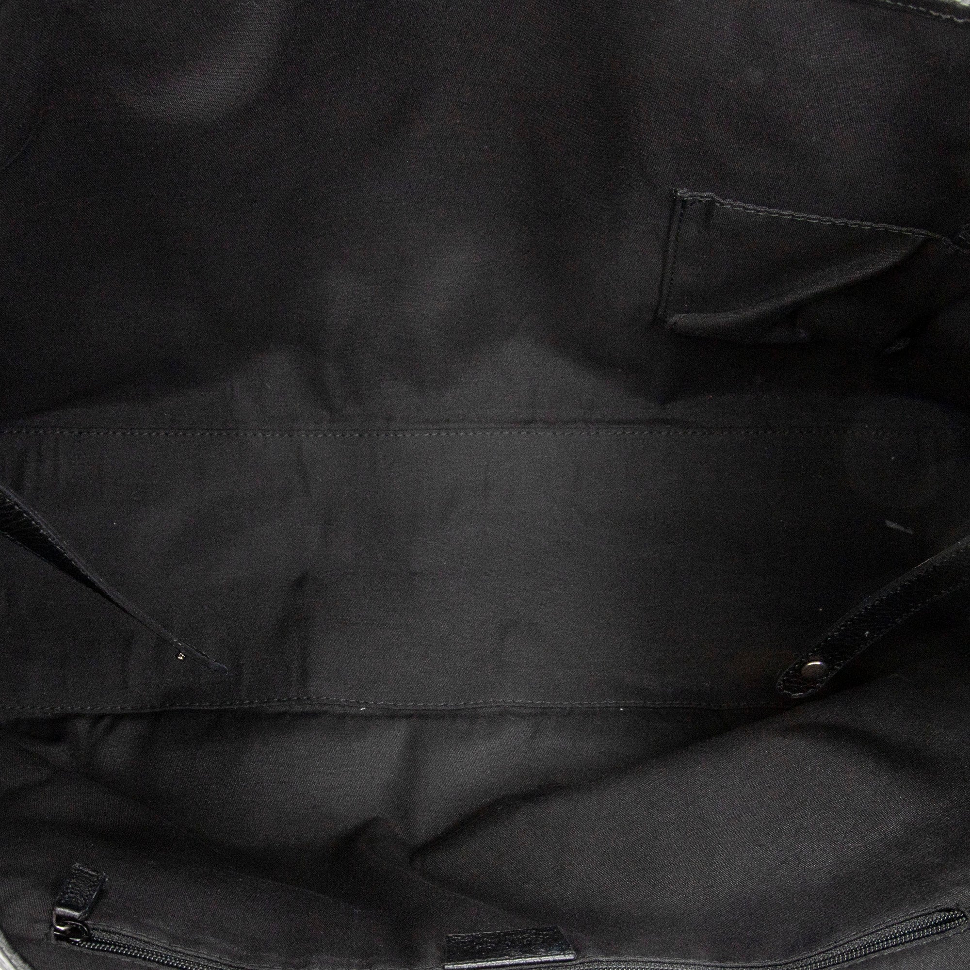 Shoulder Bag Large Web Princy Tote Black Monogrammed Nylon Canvas