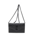 Shoulder Bag Envelope Wallet On Chain Black Quilted Grain de Poudre Leather