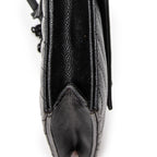 Shoulder Bag Envelope Wallet On Chain Black Quilted Grain de Poudre Leather