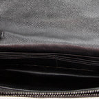 Shoulder Bag Envelope Wallet On Chain Black Quilted Grain de Poudre Leather