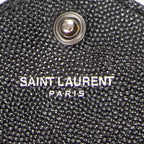 Shoulder Bag Envelope Wallet On Chain Black Quilted Grain de Poudre Leather