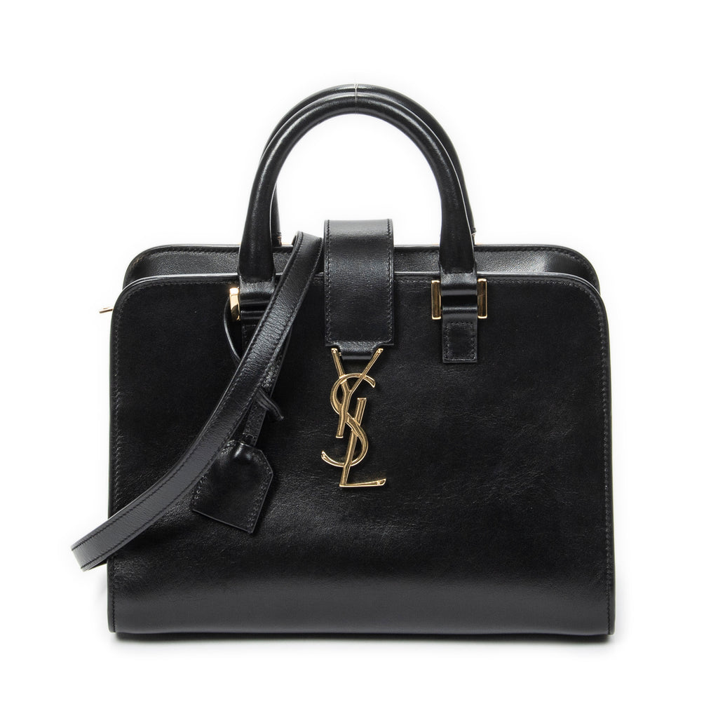 Shoulder Bag Baby Monogram Cabas Black Calfskin Leather