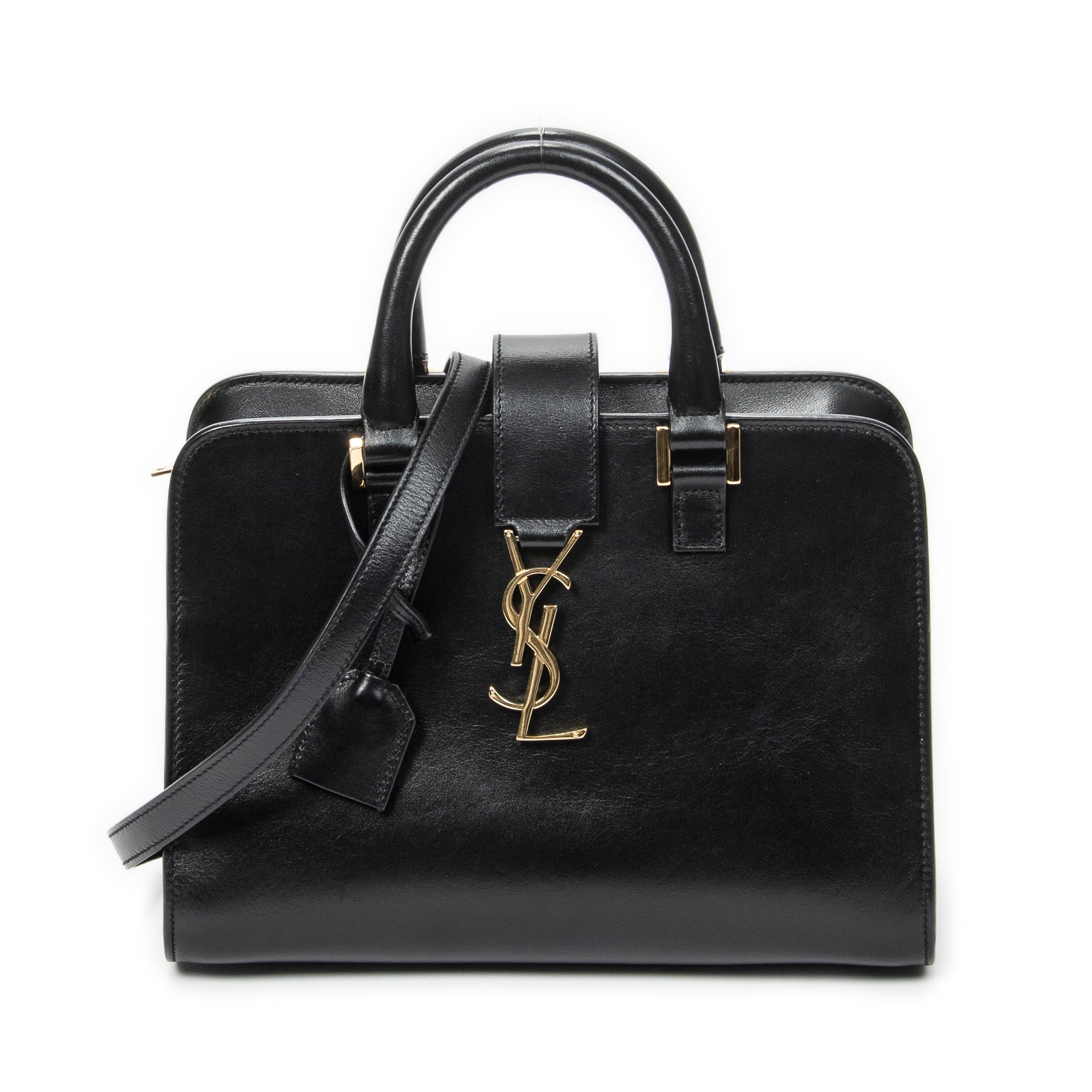 Shoulder Bag Baby Monogram Cabas Black Calfskin Leather