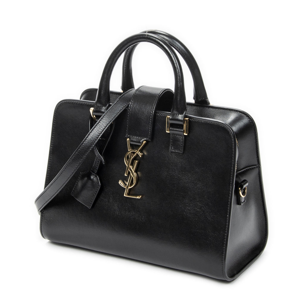 Shoulder Bag Baby Monogram Cabas Black Calfskin Leather