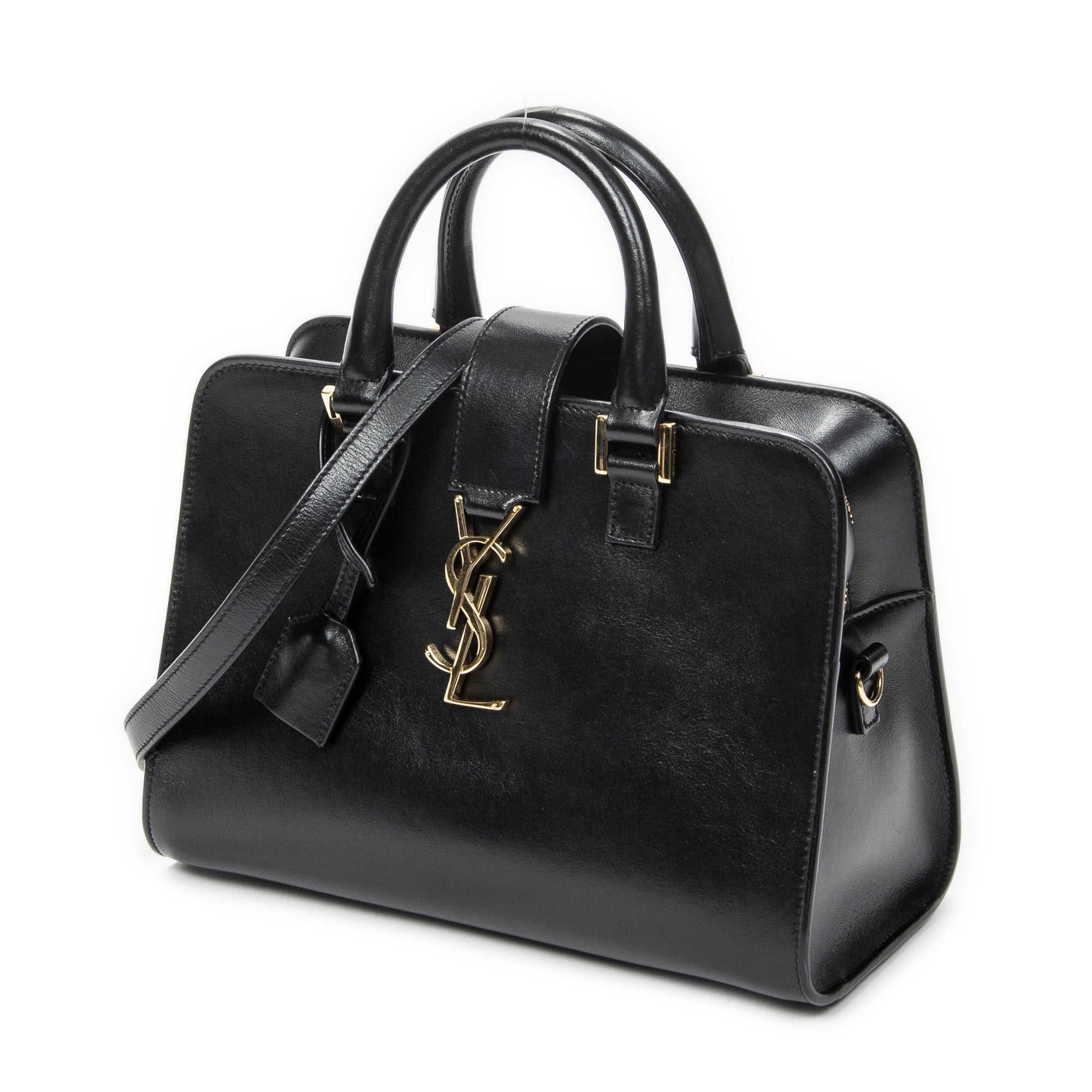 Shoulder Bag Baby Monogram Cabas Black Calfskin Leather