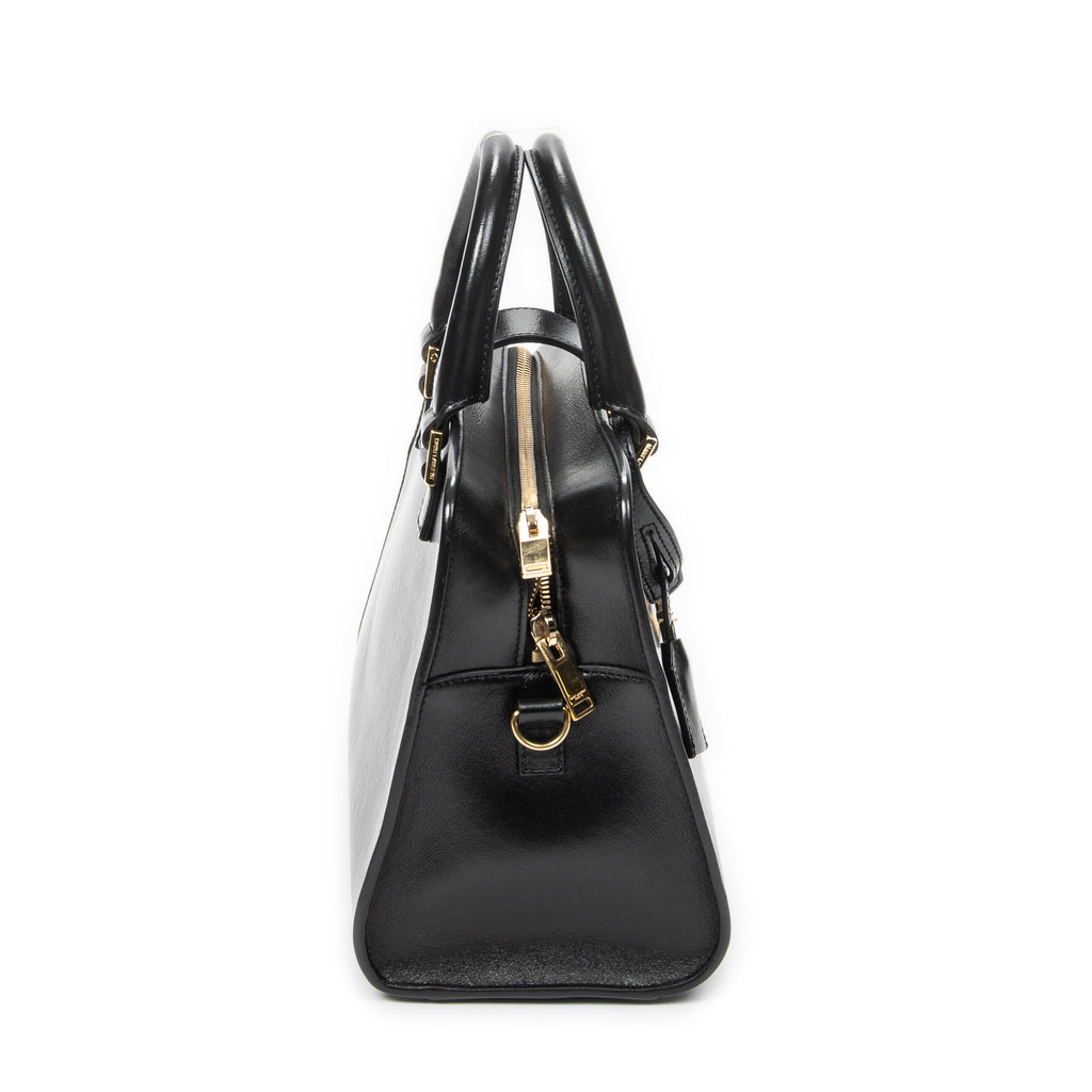 Shoulder Bag Baby Monogram Cabas Black Calfskin Leather