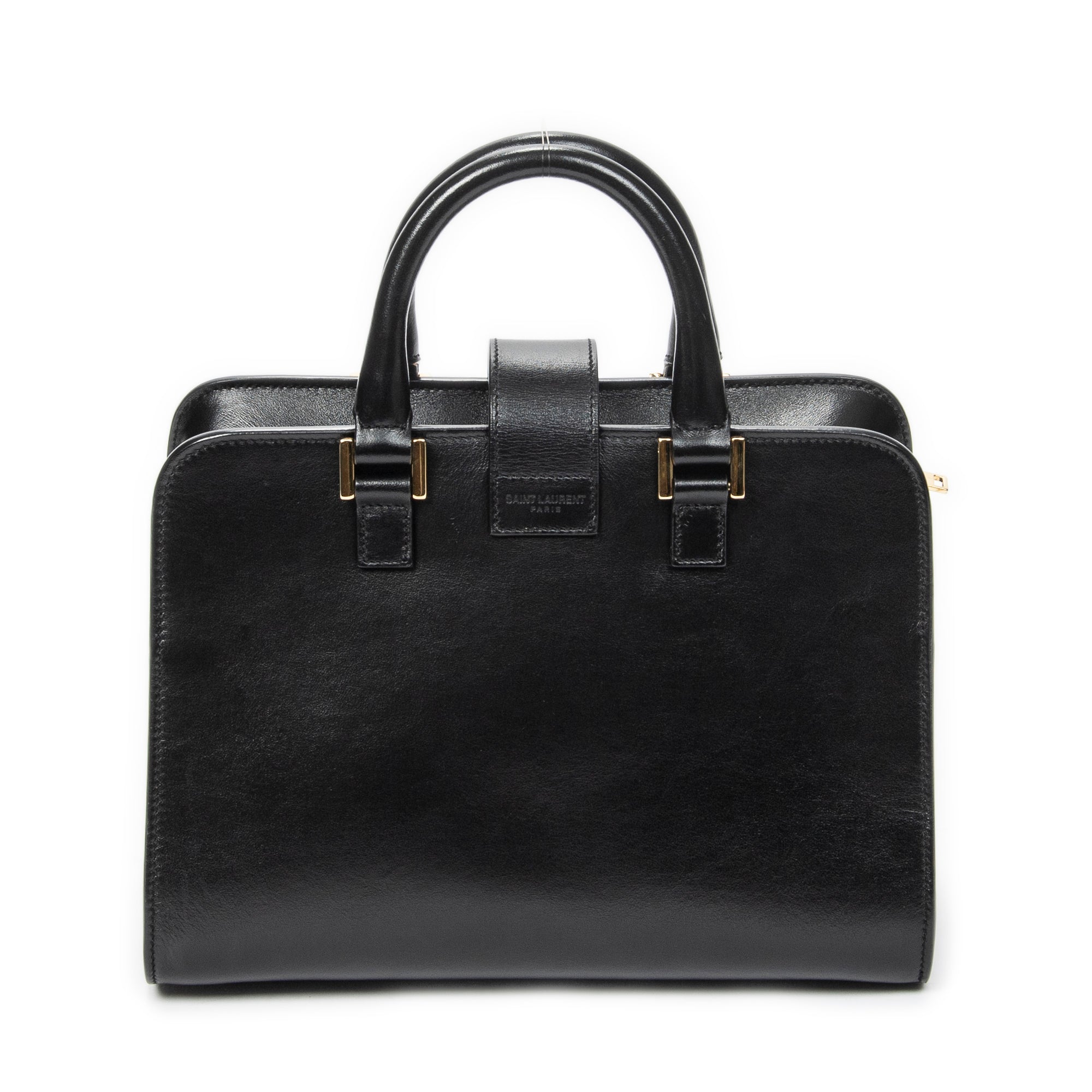 Shoulder Bag Baby Monogram Cabas Black Calfskin Leather