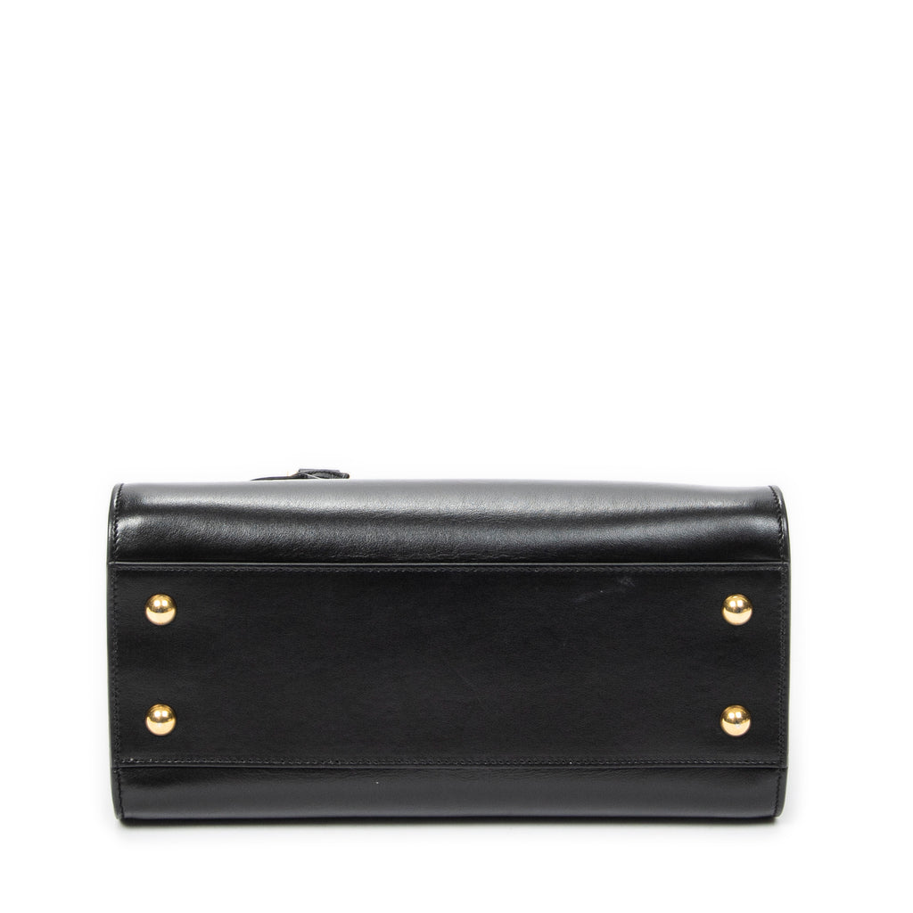 Shoulder Bag Baby Monogram Cabas Black Calfskin Leather