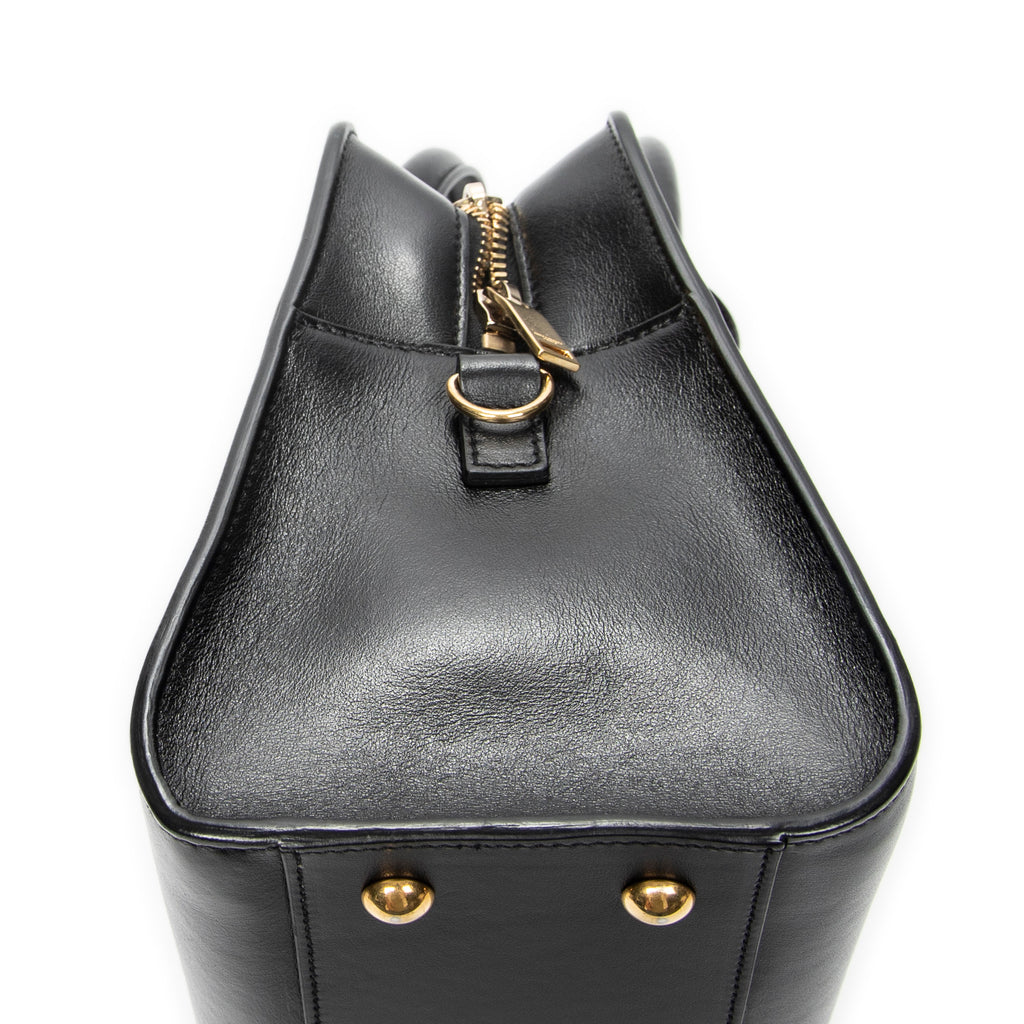 Shoulder Bag Baby Monogram Cabas Black Calfskin Leather