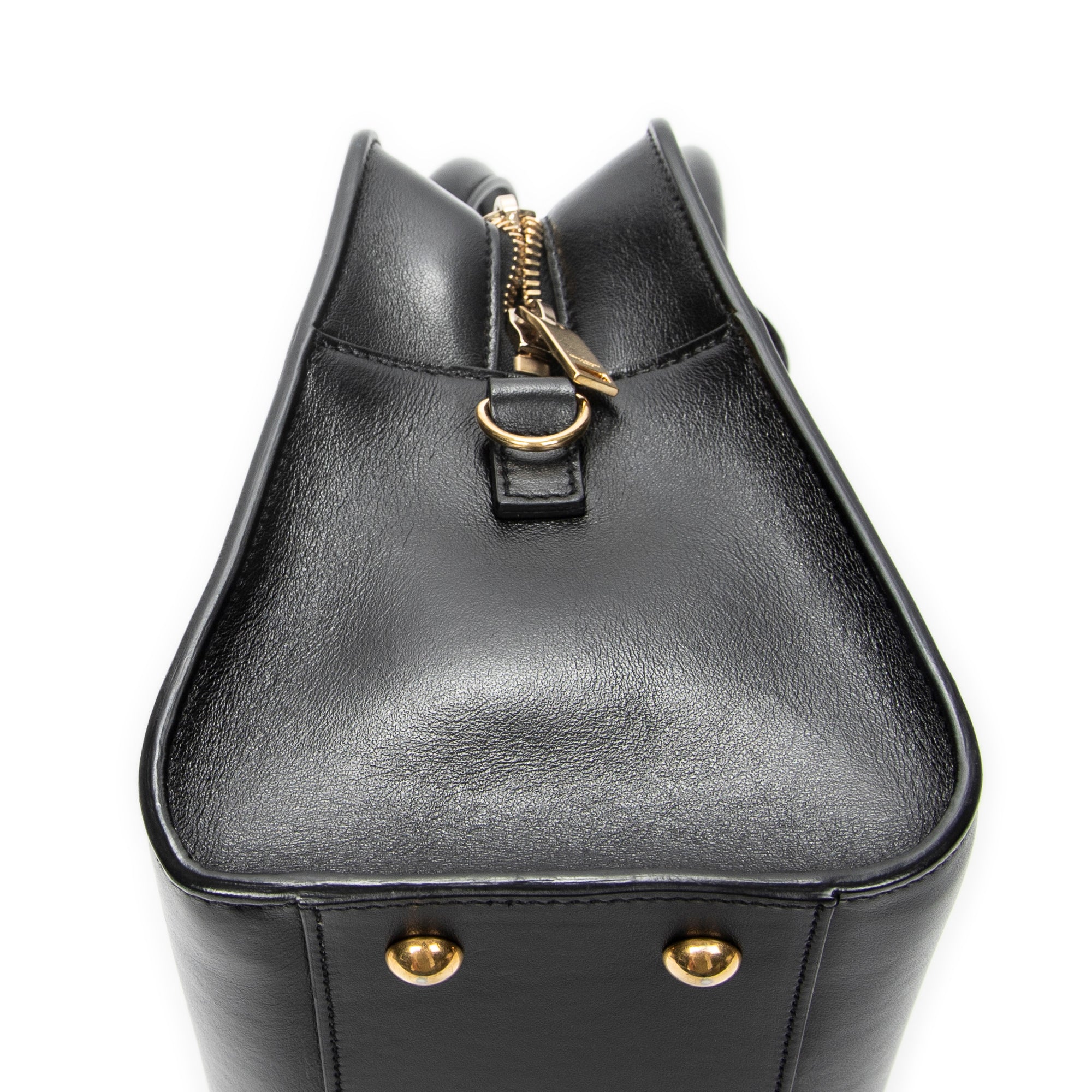 Shoulder Bag Baby Monogram Cabas Black Calfskin Leather