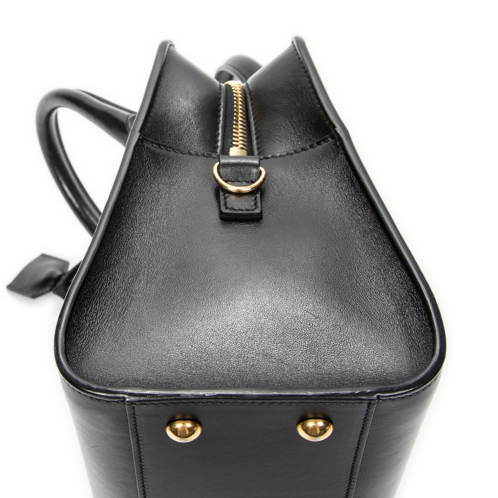 Shoulder Bag Baby Monogram Cabas Black Calfskin Leather