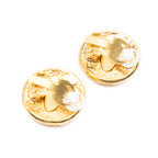 Earrings CC Round Clip On Earrings Gold Gold Plated