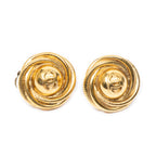 Earrings CC Round Clip On Earrings Gold Gold Plated