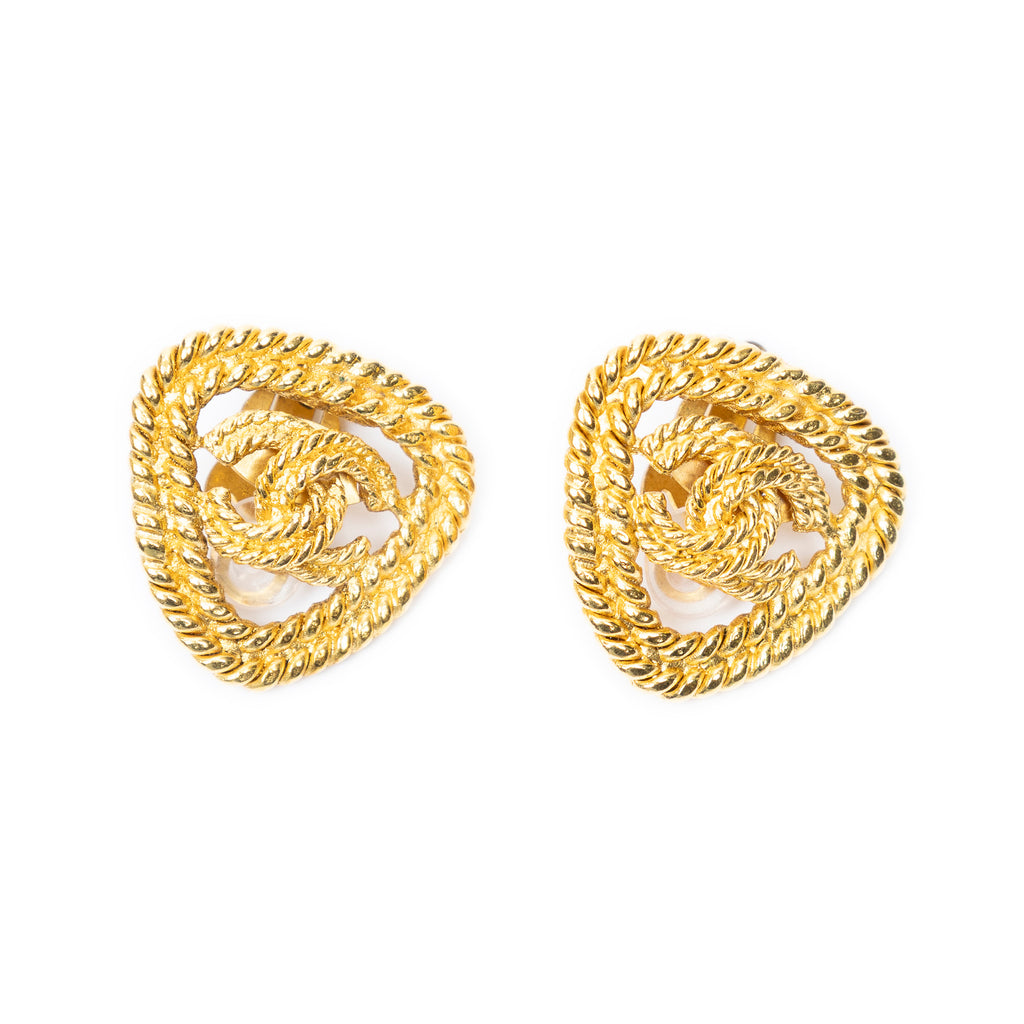Earrings CC Triangle Clip On Earrings Gold Gold Plated