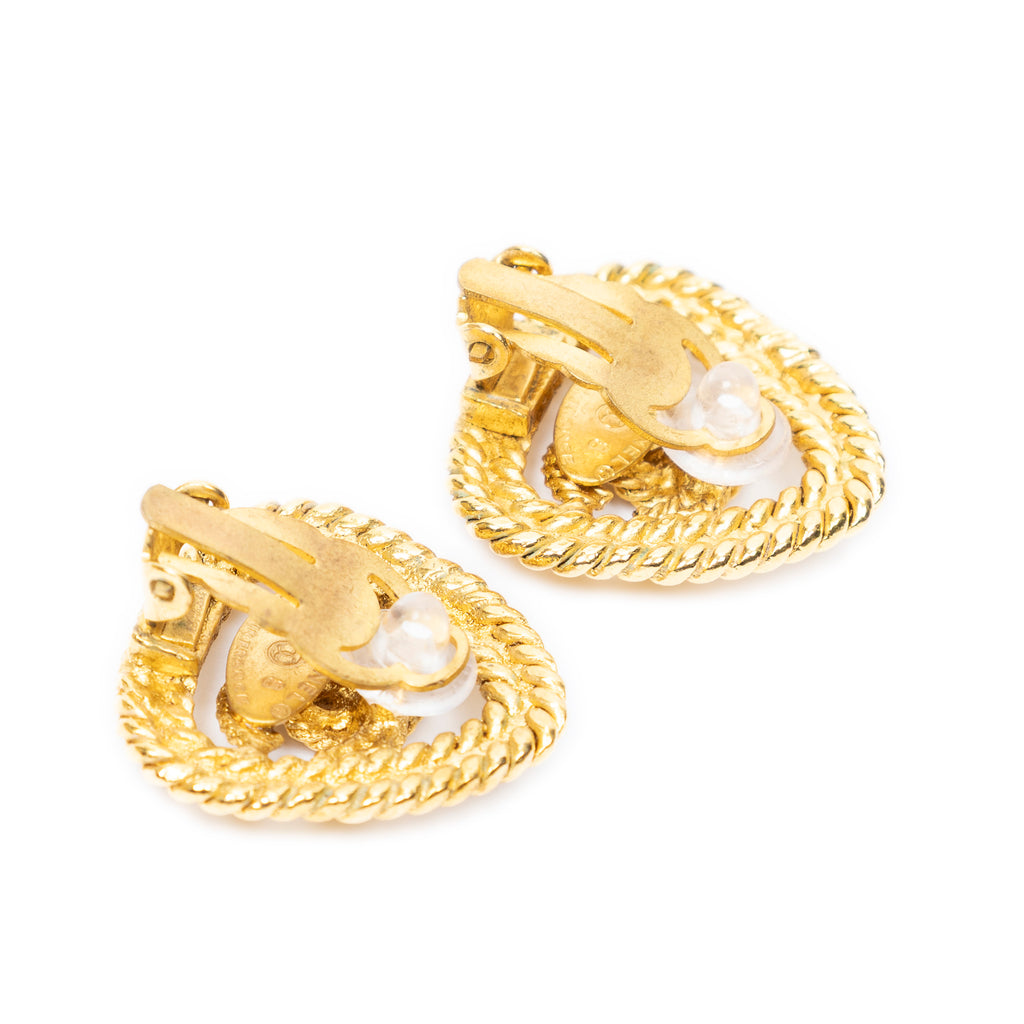 Earrings CC Triangle Clip On Earrings Gold Gold Plated