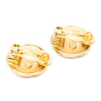 Earrings CC Quilted Round Clip On Earrings Gold Gold Plated