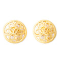 Earrings CC Round Clip On Earrings Gold Gold Plated