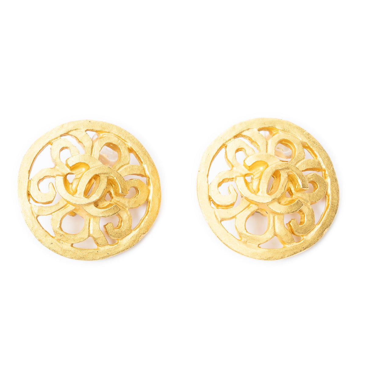 Earrings CC Round Clip On Earrings Gold Gold Plated