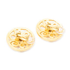 Earrings CC Round Clip On Earrings Gold Gold Plated