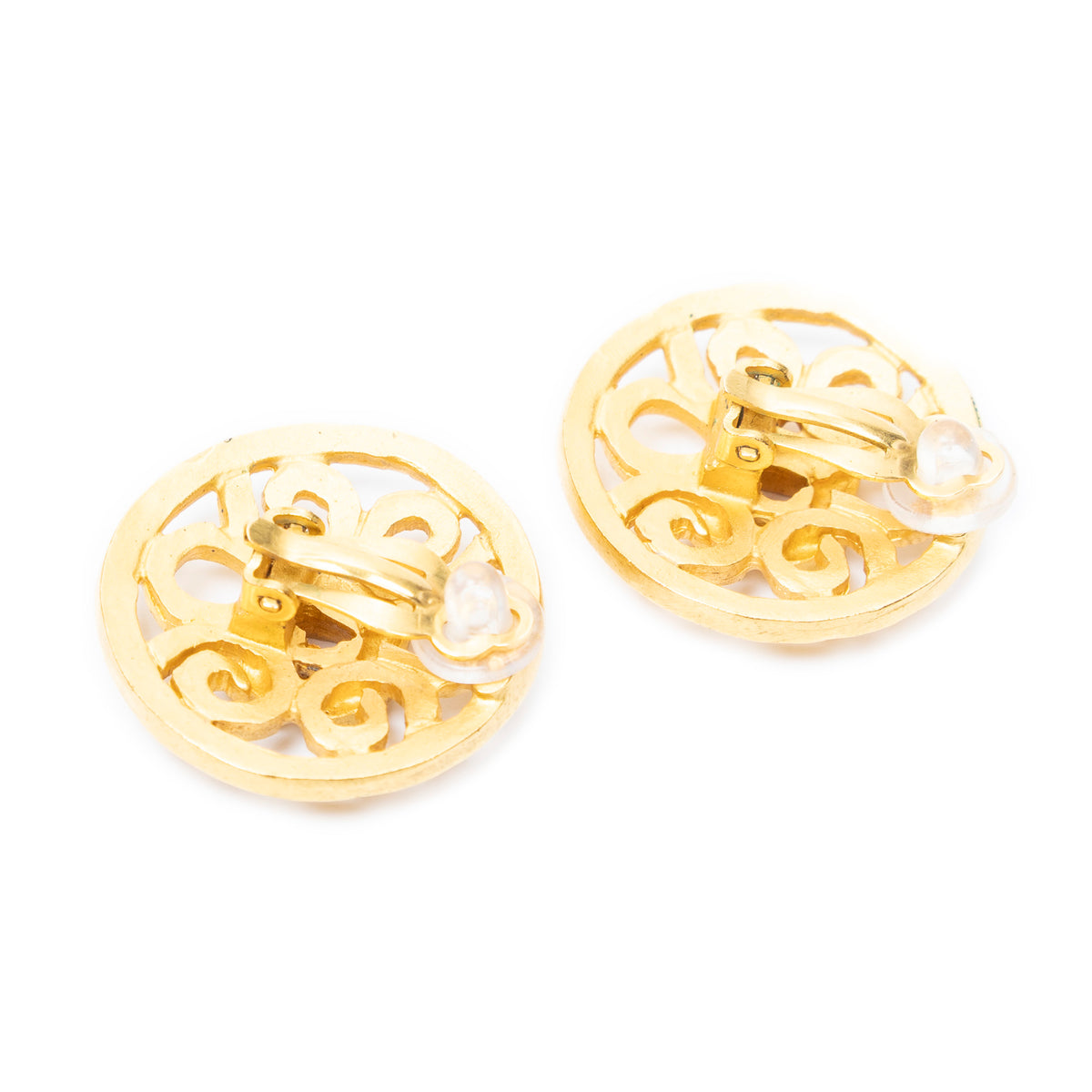 Earrings CC Round Clip On Earrings Gold Gold Plated