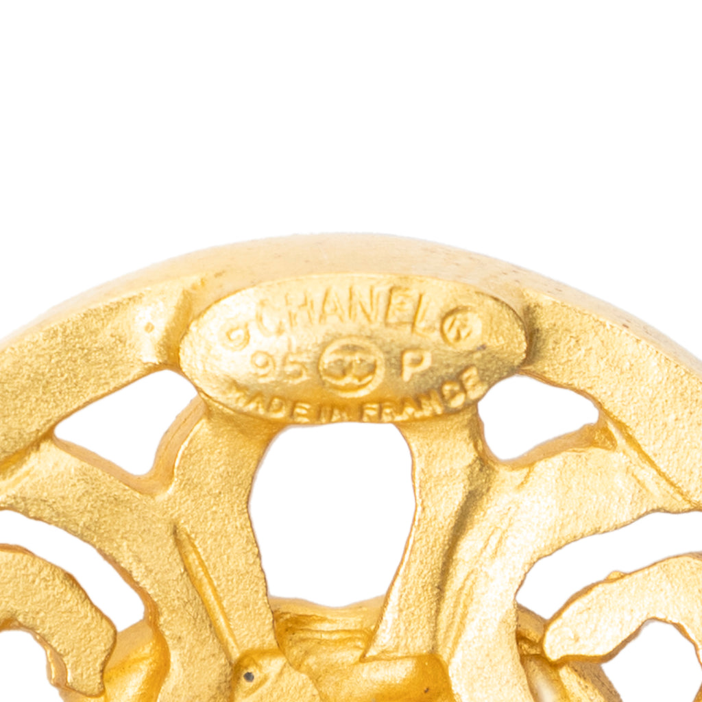 Earrings CC Round Clip On Earrings Gold Gold Plated