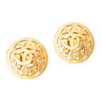 Earrings CC Round Clip On Earrings Gold Gold Plated