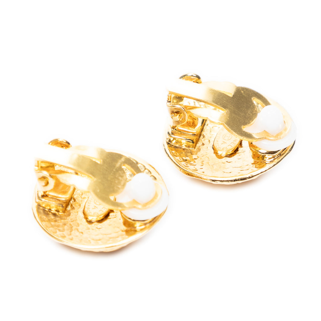 Earrings CC Round Clip On Earrings Gold Gold Plated