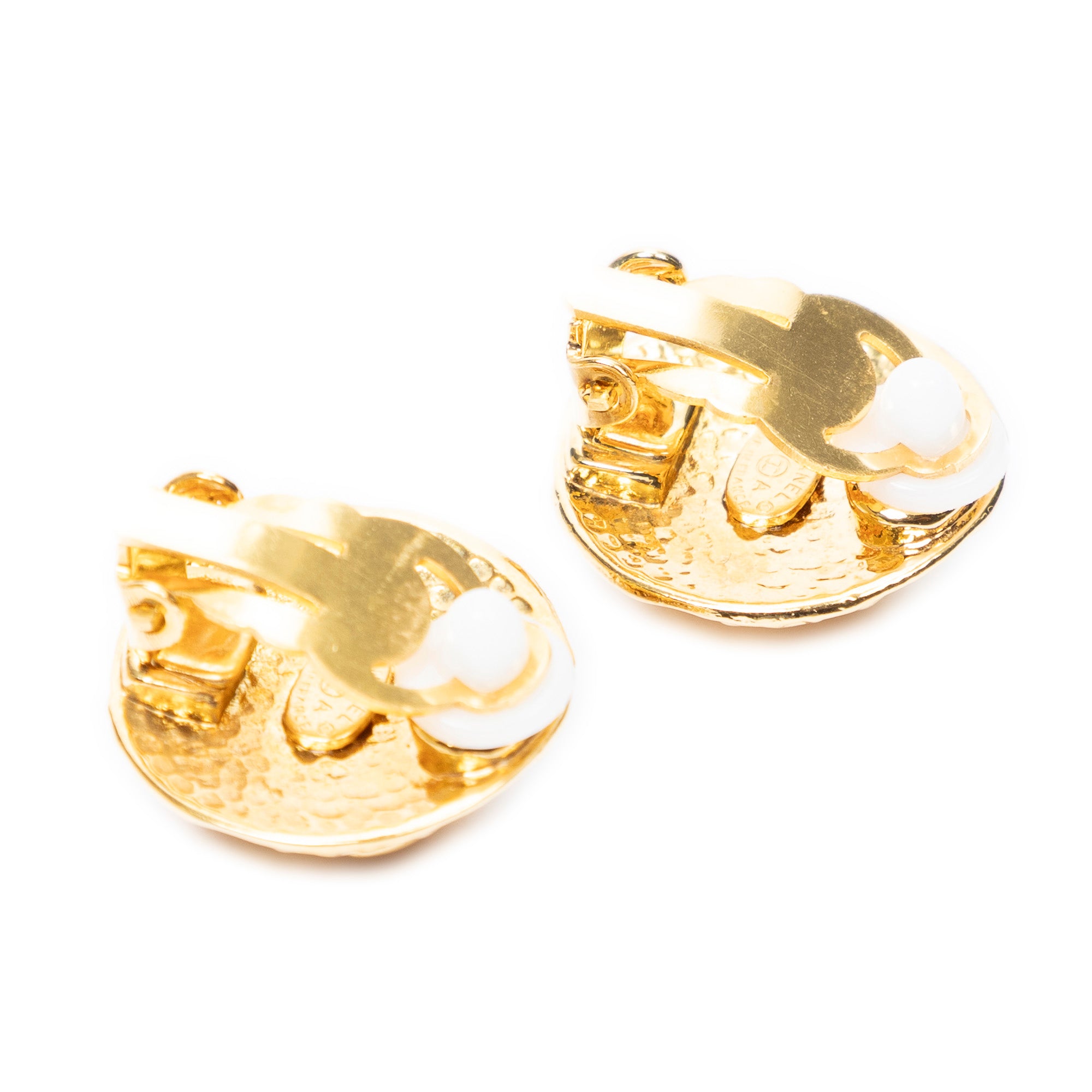 Earrings CC Round Clip On Earrings Gold Gold Plated