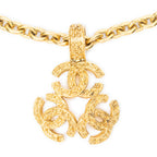 Necklace Triple CC Pendant Necklace Gold Gold Plated