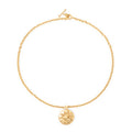 Necklace CC Round Sun Pendant Necklace Gold Gold Plated