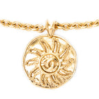 Necklace CC Round Sun Pendant Necklace Gold Gold Plated