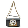 Shoulder Bag Owl Sequin Twist Chain Wallet Black Epi