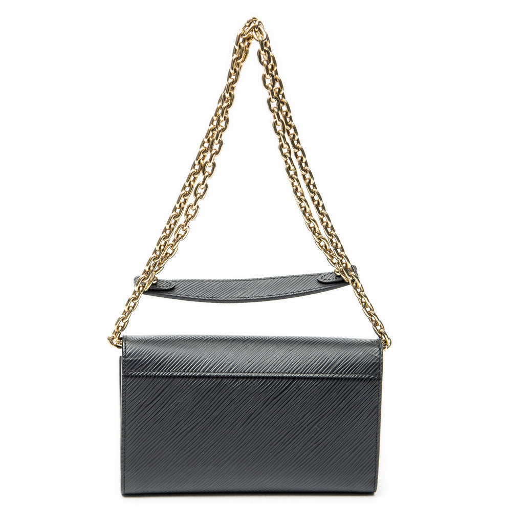 Shoulder Bag Owl Sequin Twist Chain Wallet Black Epi