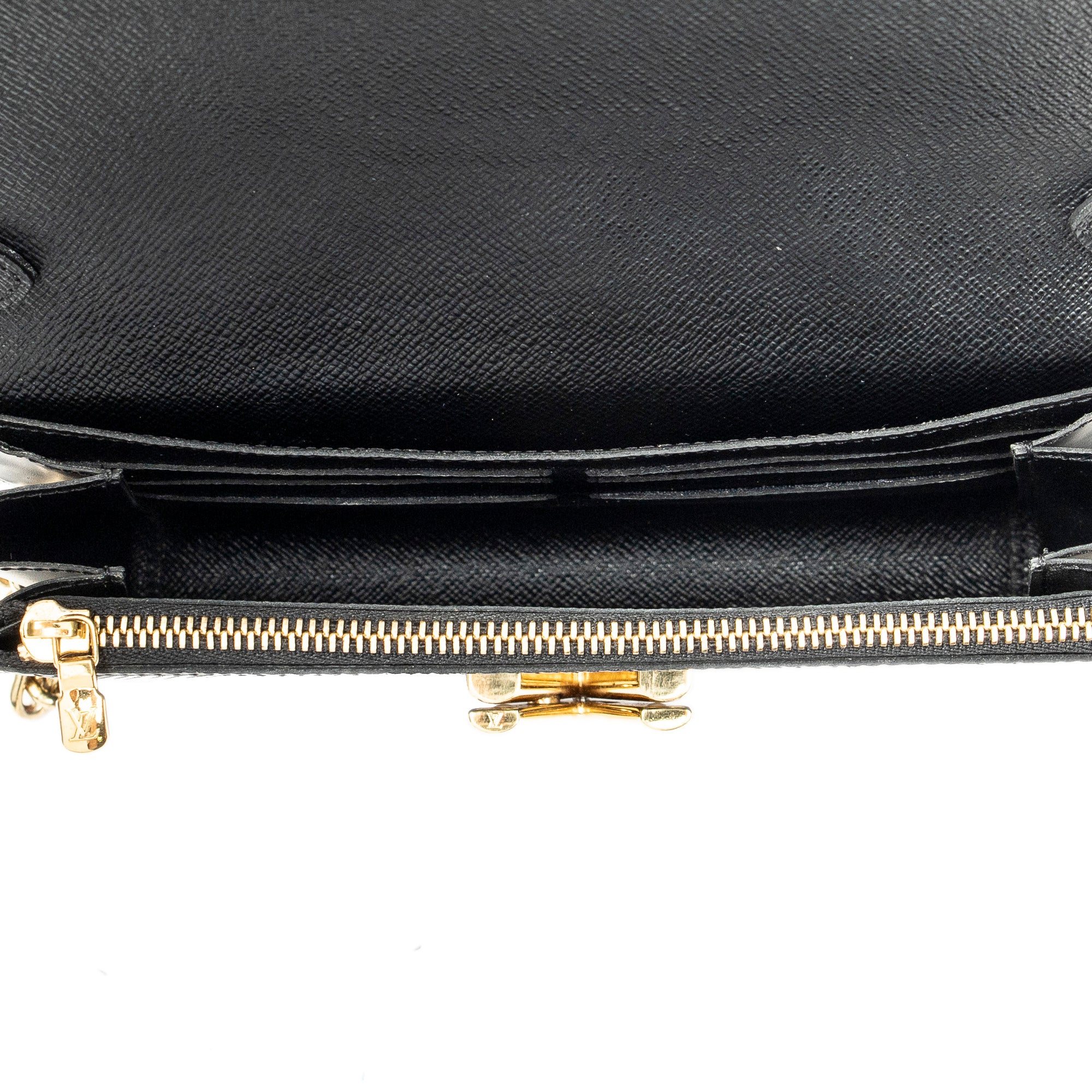 Shoulder Bag Owl Sequin Twist Chain Wallet Black Epi