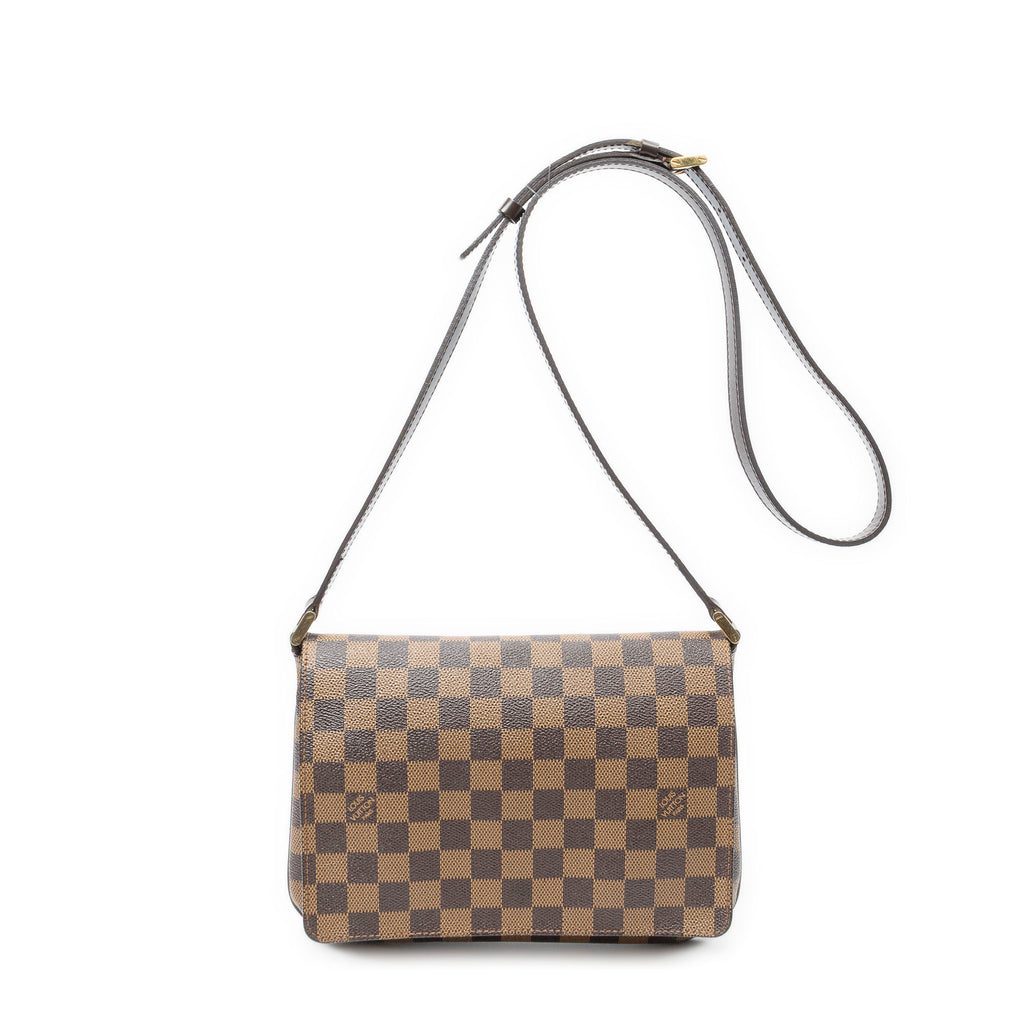 Shoulder Bag Musette Tango Long Strap Brown Damier Ebene