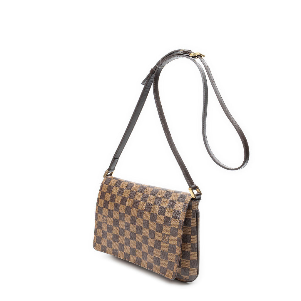 Shoulder Bag Musette Tango Long Strap Brown Damier Ebene